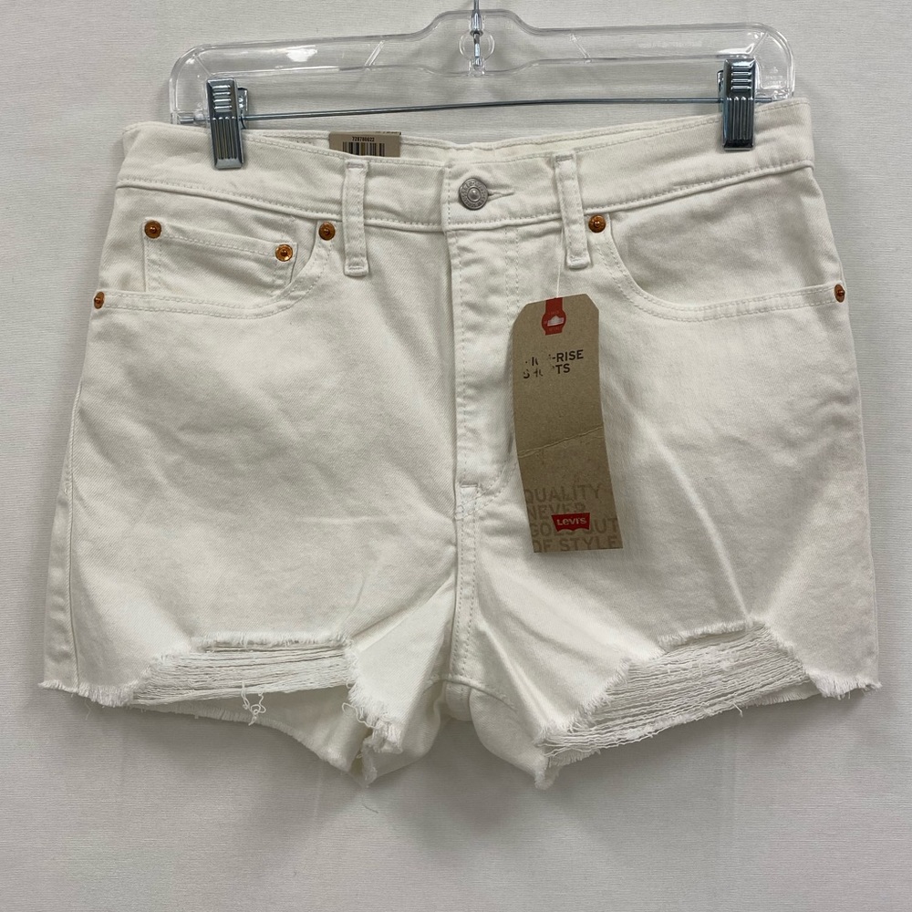 NEW LEVIS distressed high-rise shorts